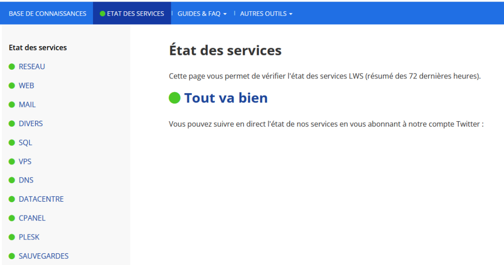 Hébergeur Discount - Capture status des services