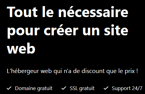 Hébergeur Discount - Capture offre hébergement web illimitée